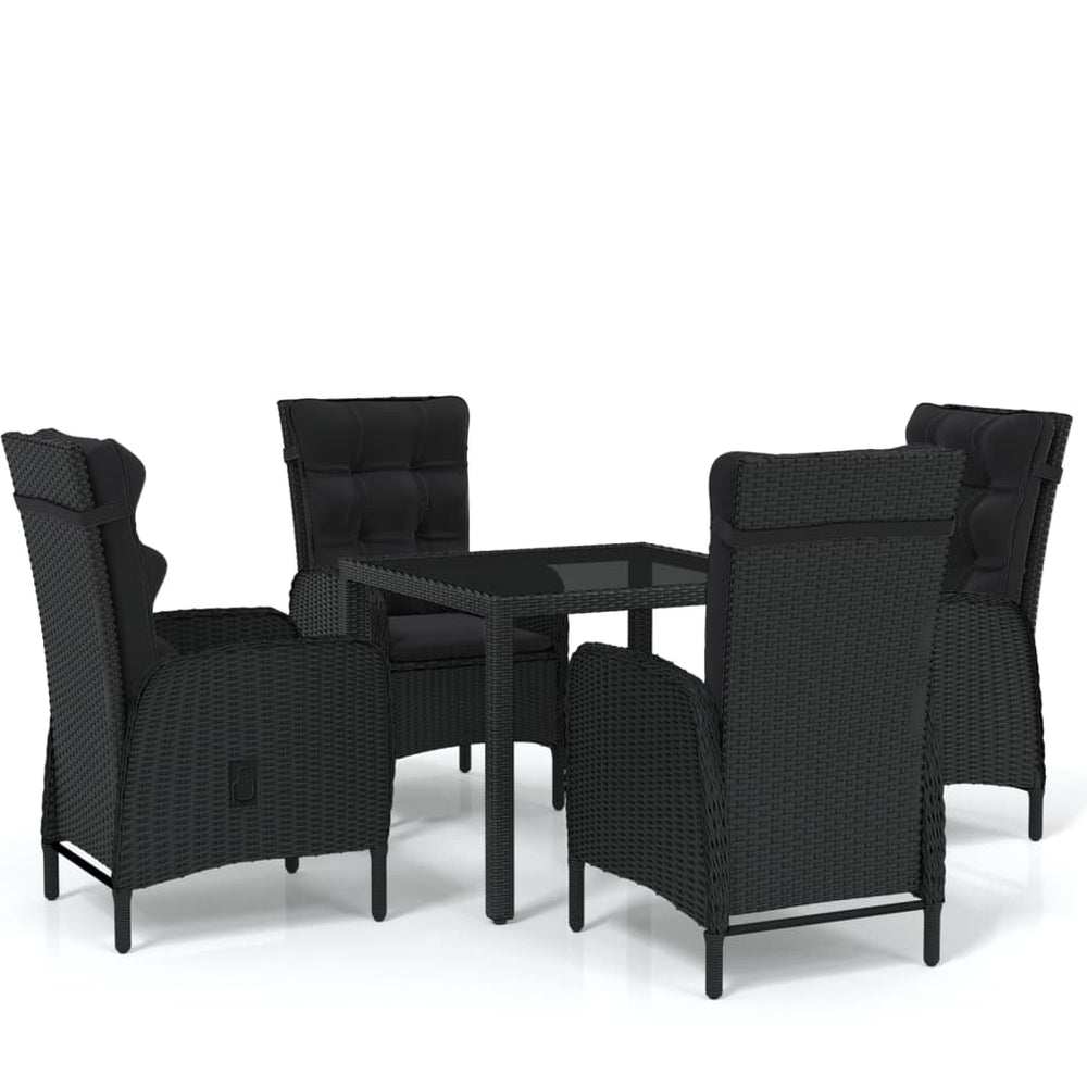 vidaXL Salon de jardin 5 pcs résine tressée Noir