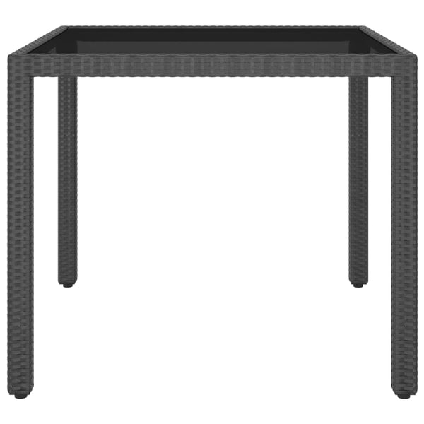 5-tlg. Garten-Essgruppe Poly Rattan Schwarz