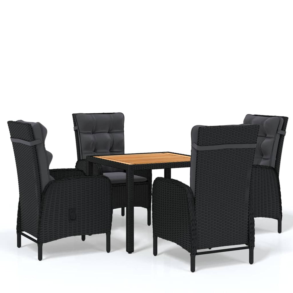 vidaXL Salon de jardin 5 pcs résine tressée Noir