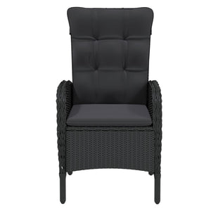 5-tlg. Garten-Essgruppe Poly Rattan Schwarz