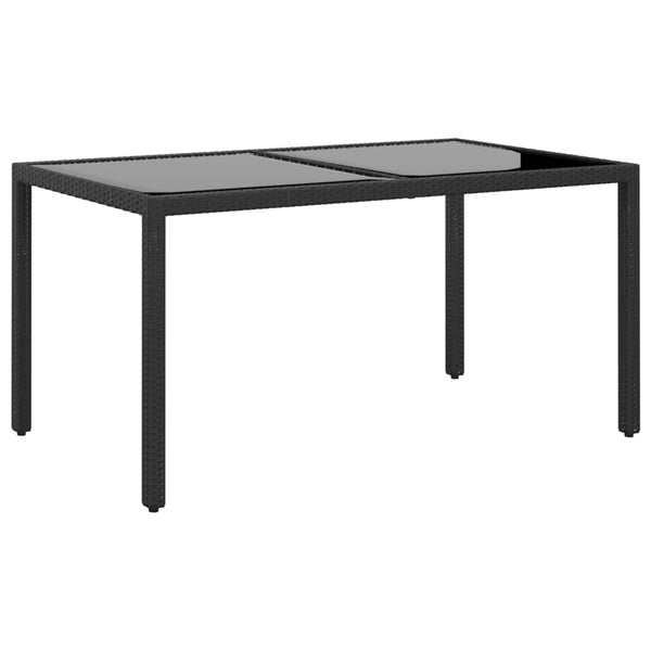 5-tlg. Garten-Essgruppe Poly Rattan Schwarz