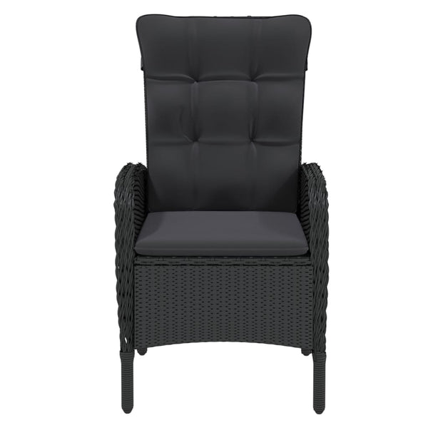 5-tlg. Garten-Essgruppe Poly Rattan Schwarz