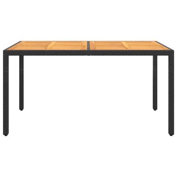 7-tlg. Garten-Essgruppe Poly Rattan Schwarz