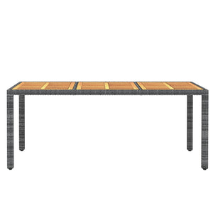 7-tlg. Garten-Essgruppe Poly Rattan Schwarz