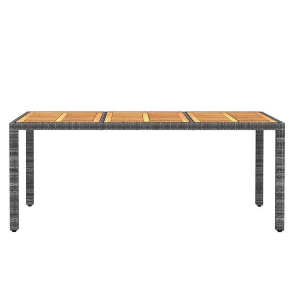 7-tlg. Garten-Essgruppe Poly Rattan Schwarz