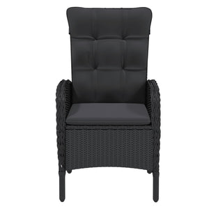 9-tlg. Garten-Essgruppe Poly Rattan Schwarz