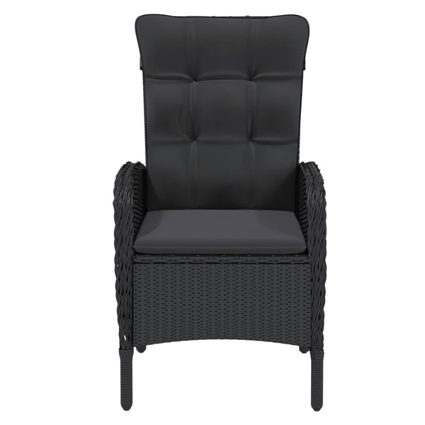 9-tlg. Garten-Essgruppe Poly Rattan Schwarz