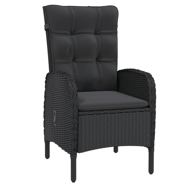 9-tlg. Garten-Essgruppe Poly Rattan Schwarz