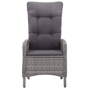 5-tlg. Garten-Essgruppe Poly Rattan und Glas Grau