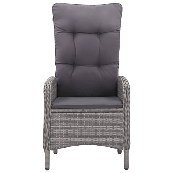 3-tlg. Bistro-Set Poly Rattan und Akazienholz Grau