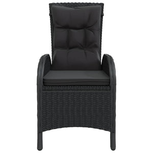 3-tlg. Bistro-Set Poly-Rattan und Akazienholz Schwarz