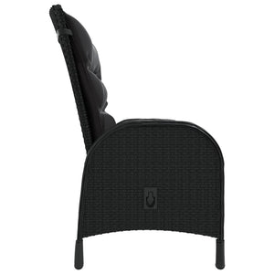 3-tlg. Bistro-Set Poly-Rattan und Akazienholz Schwarz
