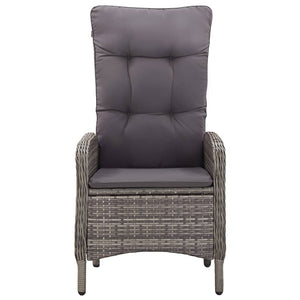 3-tlg. Garten-Bistro-Set Poly Rattan Grau