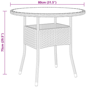 3-tlg. Garten-Bistro-Set Poly Rattan Grau
