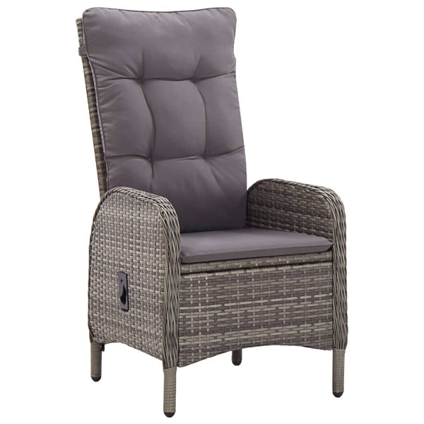 5-tlg. Garten-Bistro-Set Poly Rattan Grau