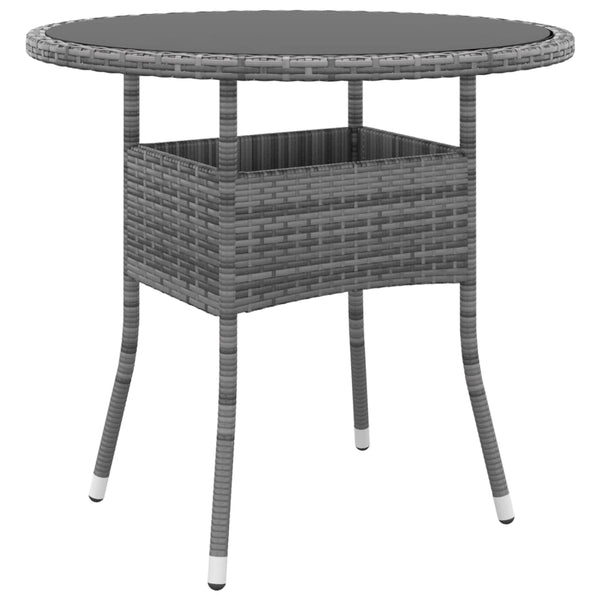 5-tlg. Garten-Bistro-Set Poly Rattan Grau
