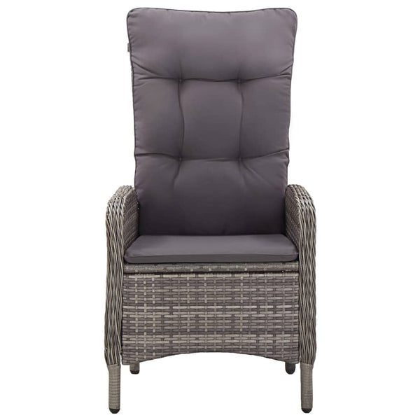 5-tlg. Garten-Bistro-Set Poly Rattan Grau