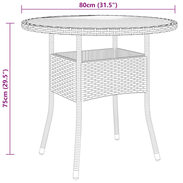 5-tlg. Garten-Bistro-Set Poly Rattan Grau