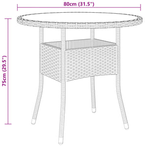 5-tlg. Garten-Bistro-Set Poly Rattan Schwarz
