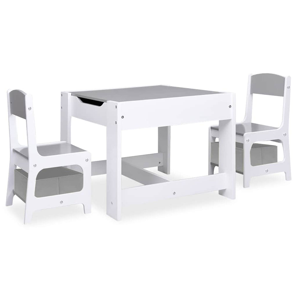 vidaXL Table et 2 chaises pour enfants MDF blanc