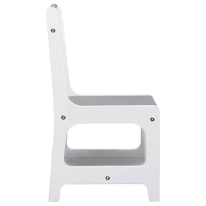 Kindertisch mit 2 Stühlen, Weiß MDF