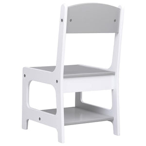 Kindertisch mit 2 Stühlen, Weiß MDF