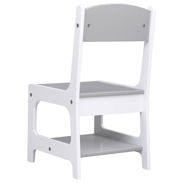Kindertisch mit 2 Stühlen, Weiß MDF