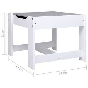 Kindertisch mit 2 Stühlen, Weiß MDF
