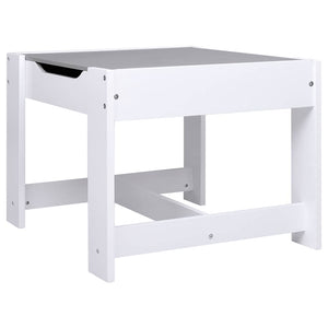 Kindertisch mit 2 Stühlen, Weiß MDF