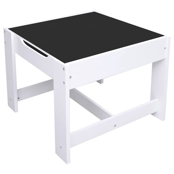 Kindertisch mit 2 Stühlen, Weiß MDF