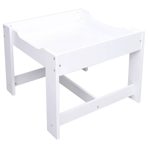 Kindertisch mit 2 Stühlen, Weiß MDF