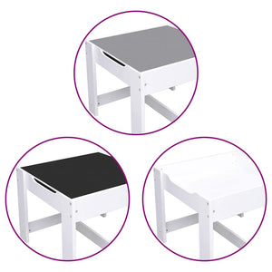Kindertisch mit 2 Stühlen, Weiß MDF
