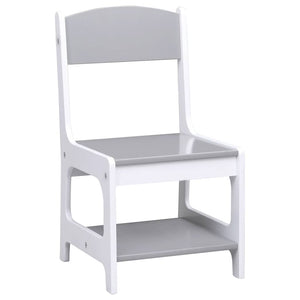 Kindertisch mit 2 Stühlen, Weiß MDF