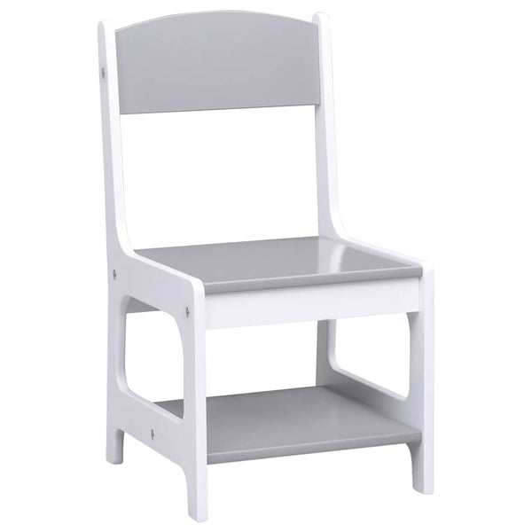 Kindertisch mit 2 Stühlen, Weiß MDF