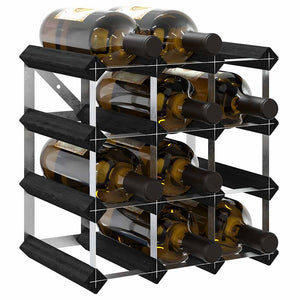 Weinregal Holz Schwarz für 12 Flaschen