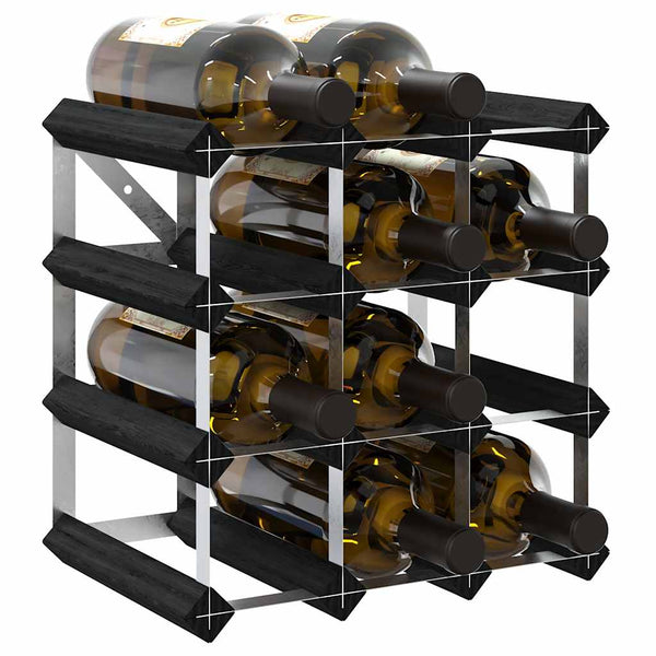 Weinregal Holz Schwarz für 12 Flaschen