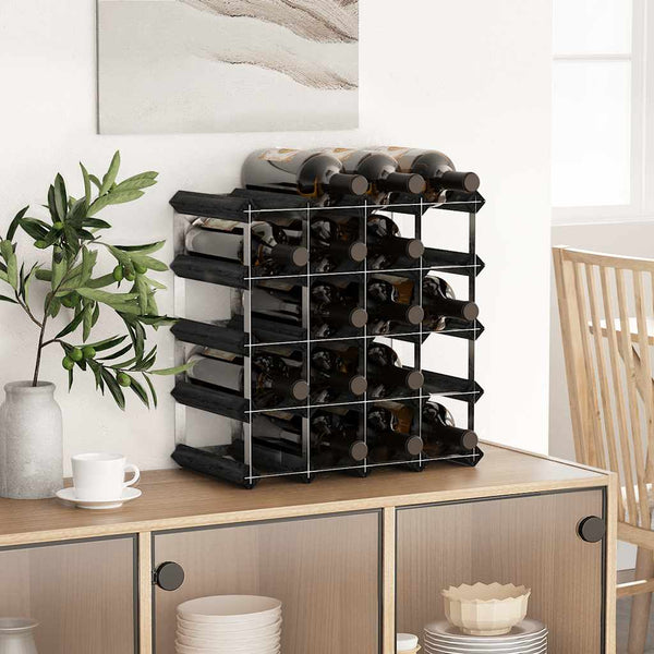Schwarzes Weinregal für 20 Flaschen