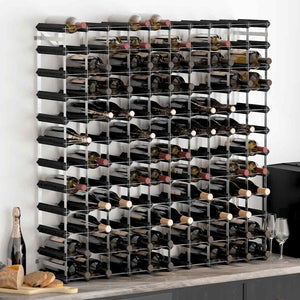Weinregal für 120 Flaschen, Schwarz Kiefernholz