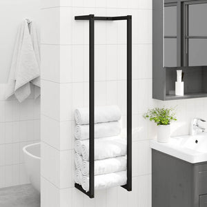 vidaXL Porte-serviettes noir 25x20x95 cm fer