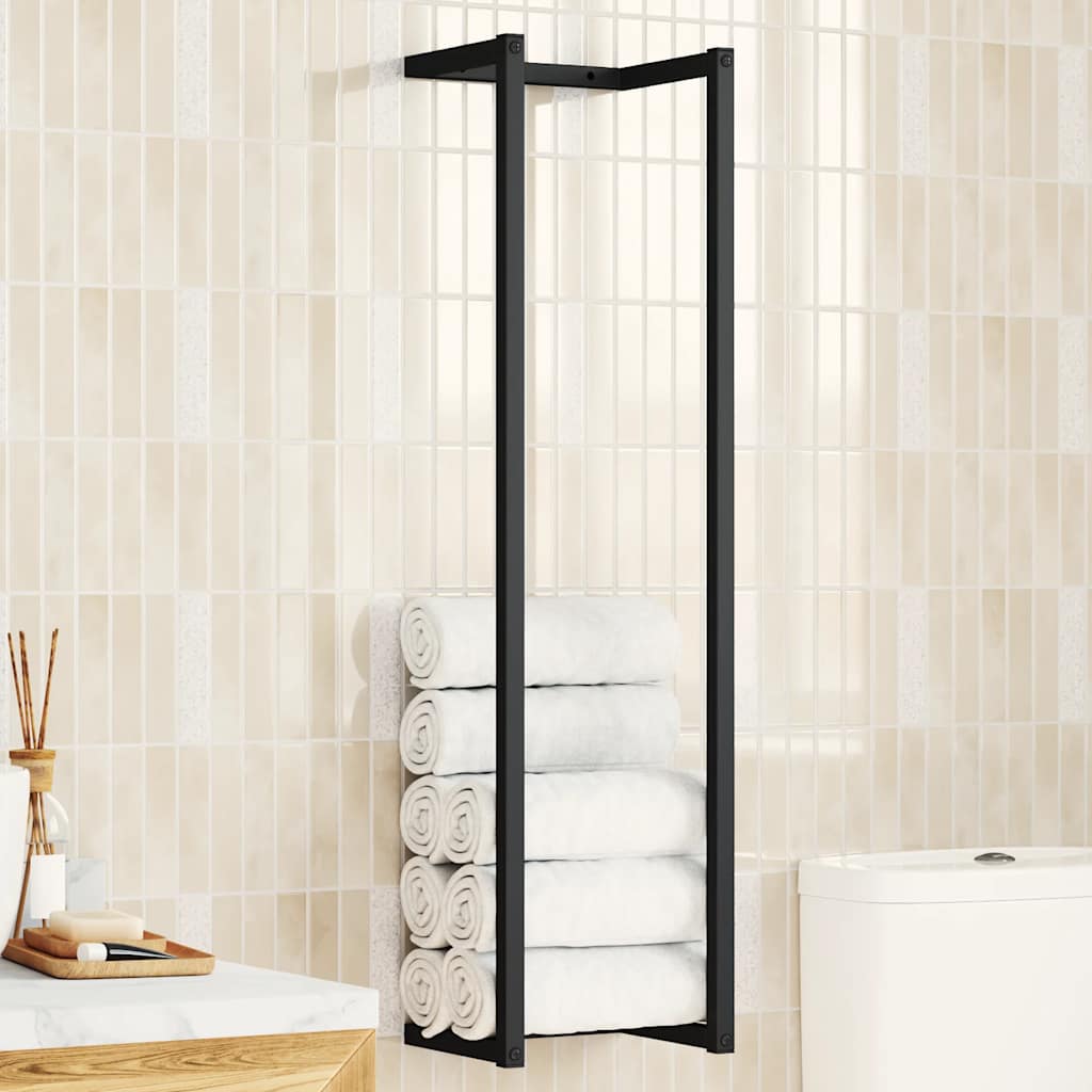 vidaXL Porte-serviettes noir 25x20x95 cm fer