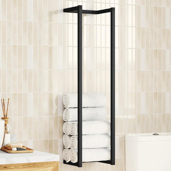 vidaXL Porte-serviettes noir 25x20x95 cm fer