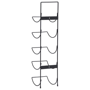 Wand Weinregal für 5 Flaschen, Schwarz