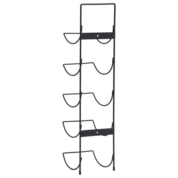 Wand Weinregal für 5 Flaschen, Schwarz