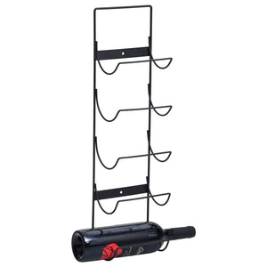 Wand Weinregal für 5 Flaschen, Schwarz