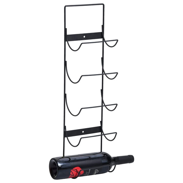 Wand Weinregal für 5 Flaschen, Schwarz