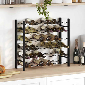 Weinregal für 36 Flaschen, Schwarz