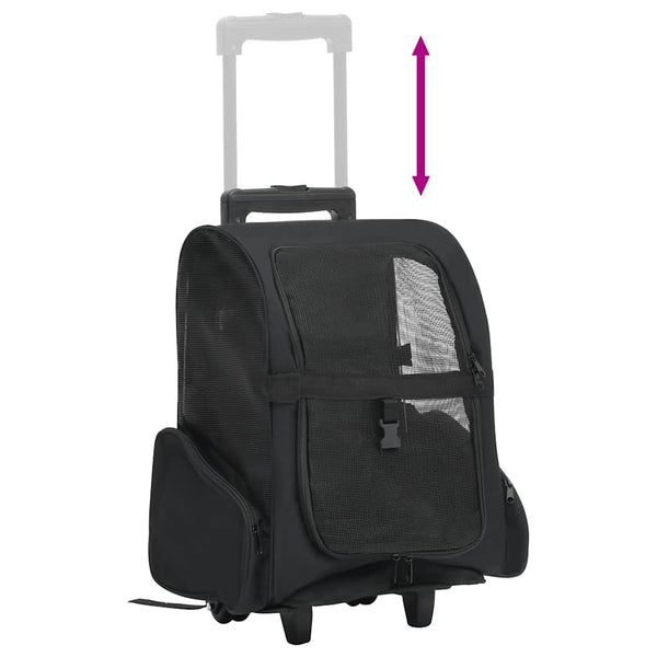 Trolley für Haustiere 3-in-1 Faltbar Schwarz