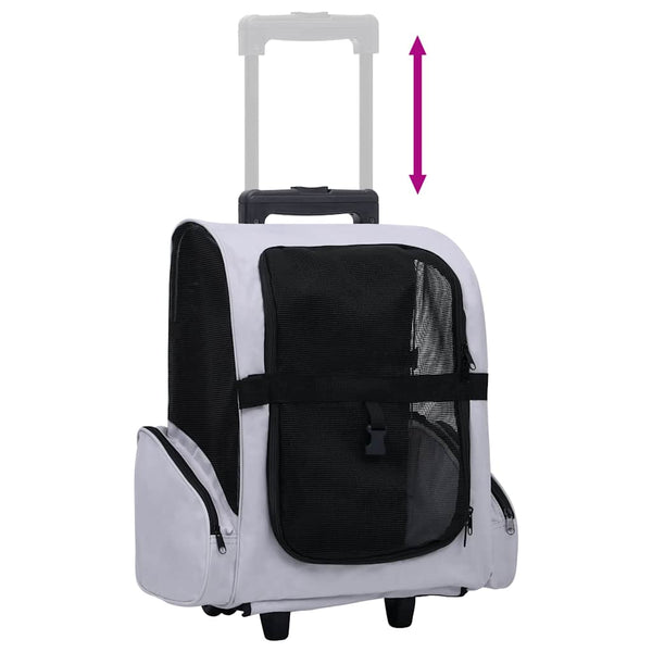 Trolley für Haustiere 3-in-1 Faltbar Grau