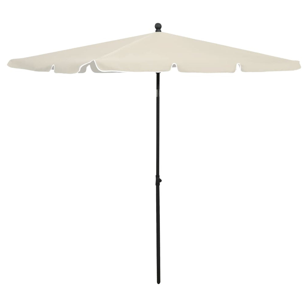 vidaXL Parasol avec mât 210x140 cm Sable