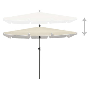 Sonnenschirm mit Mast 210x140 cm Sandfarben
